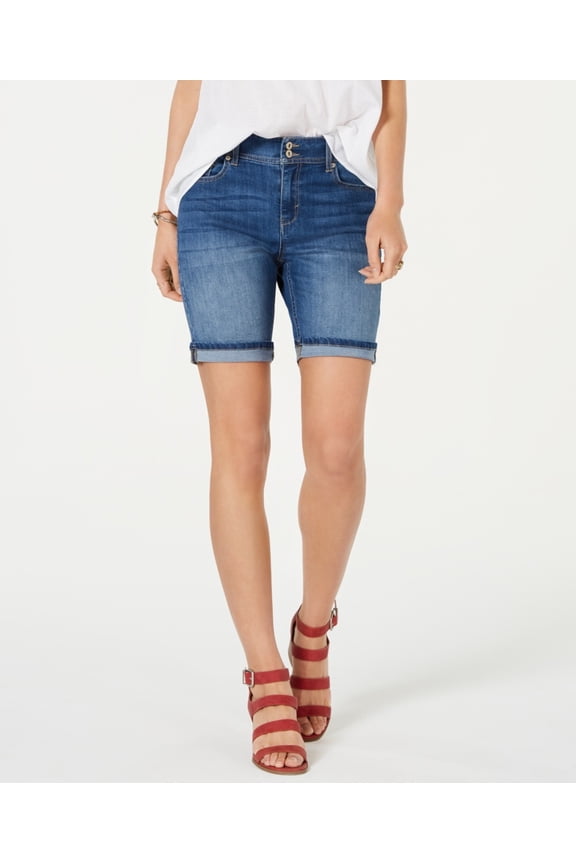 Style & Co Women's Two Button Denim Shorts Blue Size 16