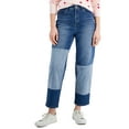 thumbnail image 1 of Style & Co Women's Two Tone Straight Crop Jeans Blue Size 18, 1 of 3