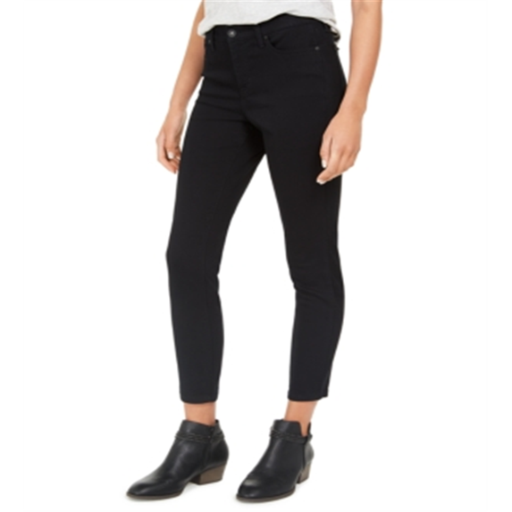 Style & Co Women's Uptown Raw Hem Skinny Jeans Black Size 16