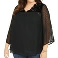 thumbnail image 1 of Style & Co. Womens 2-Piece Pullover Blouse, Black, Plus Size, 0X, 1 of 2