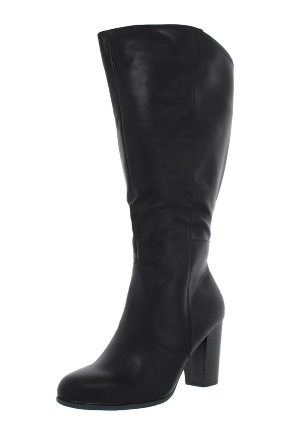Womens Addyy Faux Leather Extra Wide Calf Knee-High Boots