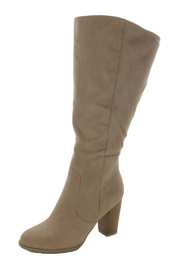 Womens Addyy Faux Suede Wide Calf Knee-High Boots