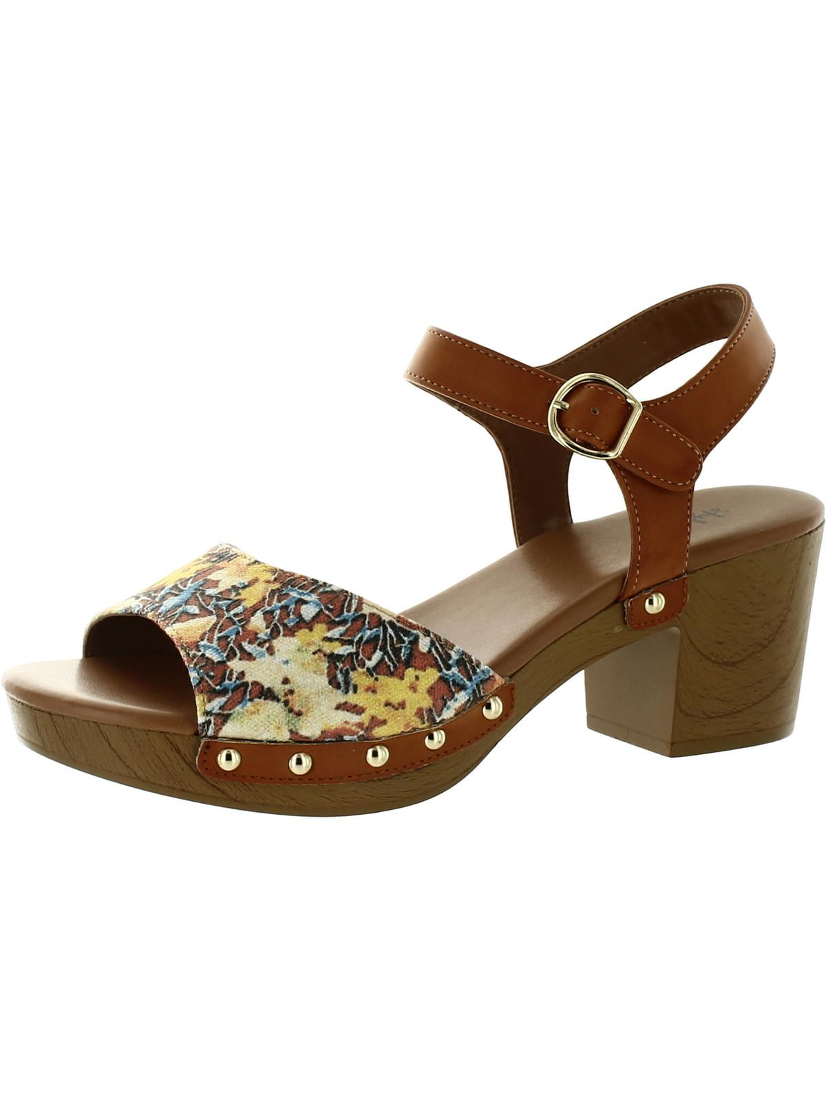 Style & Co. Womens Anddreas Faux Leather Clog Heel Sandals