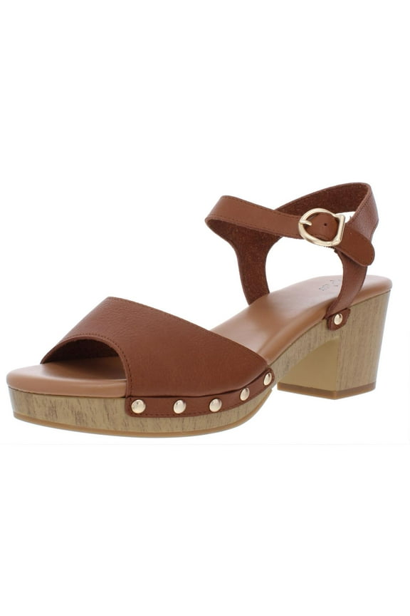 Womens Andreas Faux Leather Platform Heel Sandals