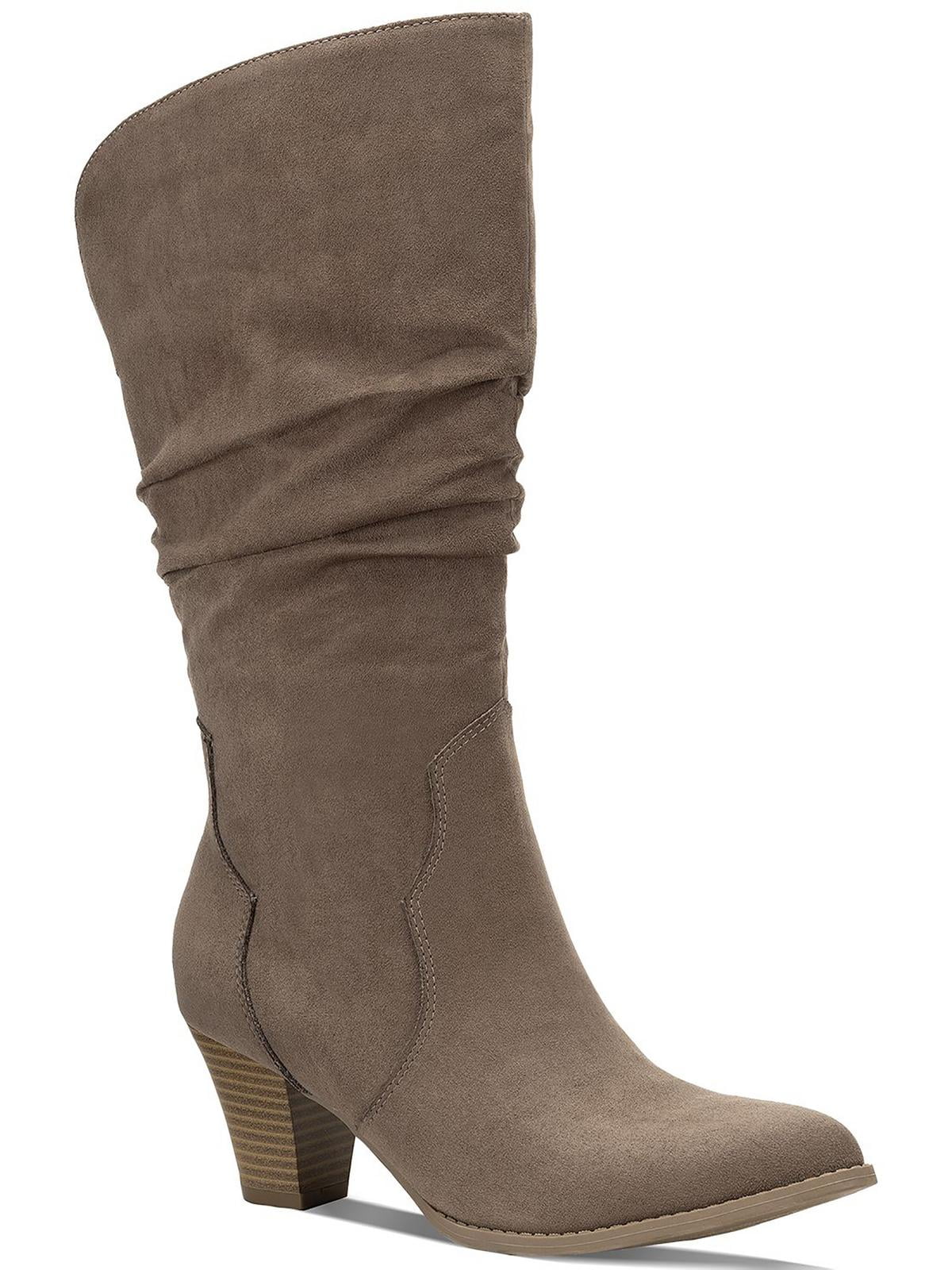 New Fashion Spring Outfit Suede Pointed Toe Stiletto Mid-Calf Boots