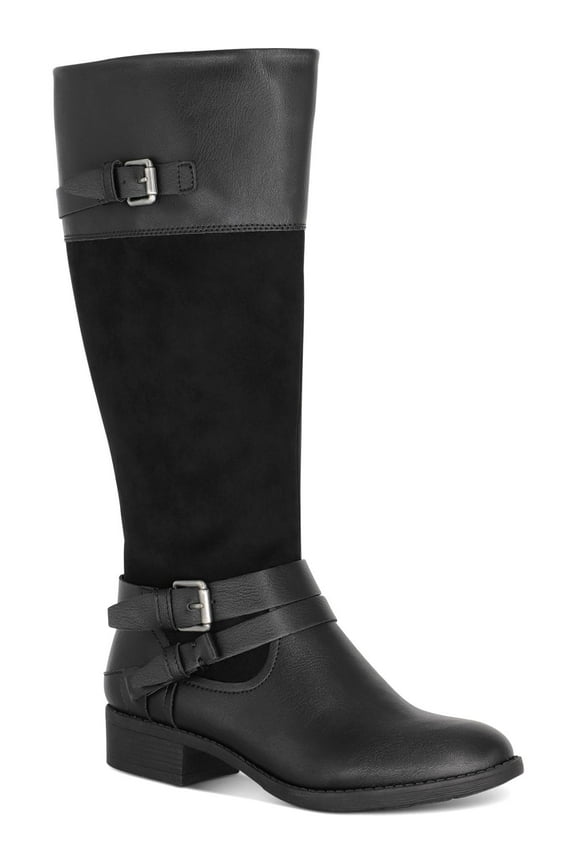 Womens Ashliie Faux Leather Dress Boots Black 10 Medium (B,M)