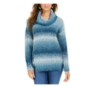 Style & Co. Womens Boucle Ombre Pullover Sweater Blue L