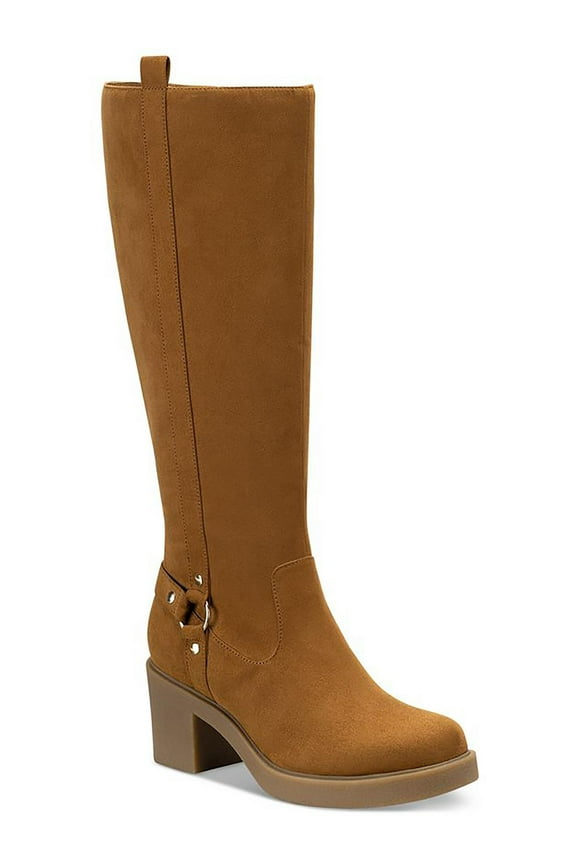 Womens Brettaa Faux Suede Round Toe Knee-High Boots