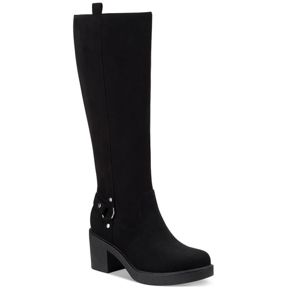 Style & Co. Womens Brettaa Faux Suede Round Toe Knee-High Boots