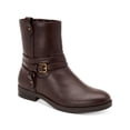 thumbnail image 1 of Style & Co. Womens Brown Buckle Accent Padded State Round Toe Block Heel Zip-up Booties 7 M, 1 of 4