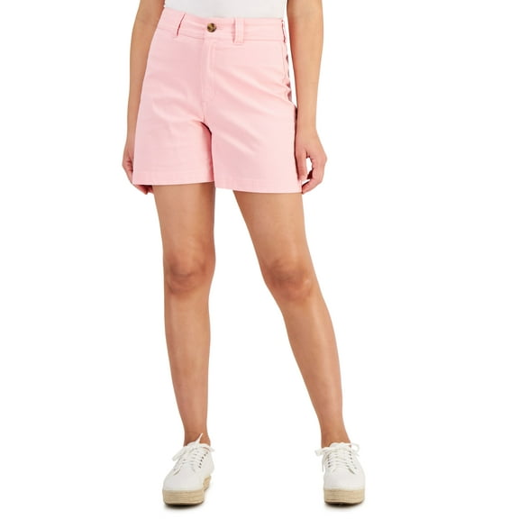 Style & Co Womens Canvas Bermuda Shorts Pink Icing 12