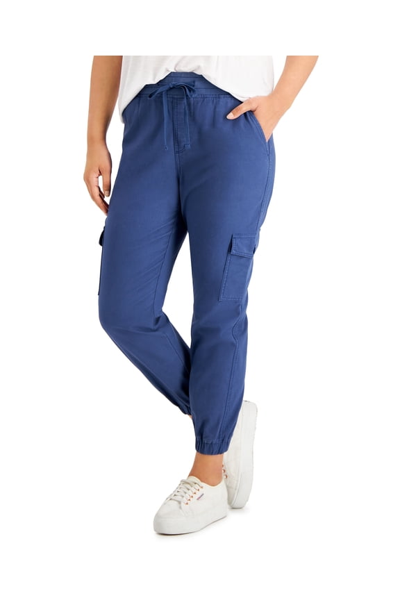 Style & Co Womens Cargo Joggers Blue Socket XS