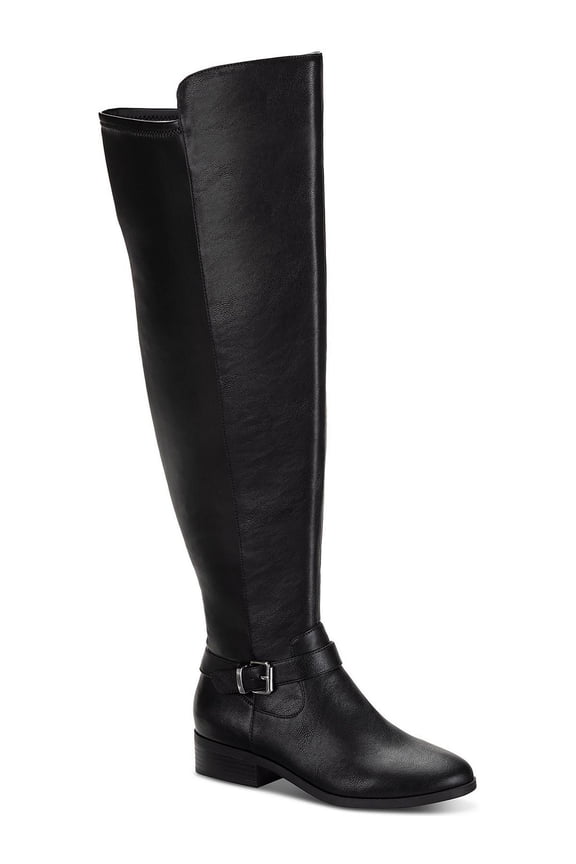 Womens Charlaa Faux Leather Buckle Over-The-Knee Boots