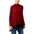 thumbnail image 1 of Style & Co. Womens Chiffon Hem Pullover Blouse, Red, Petite, PM, 1 of 1