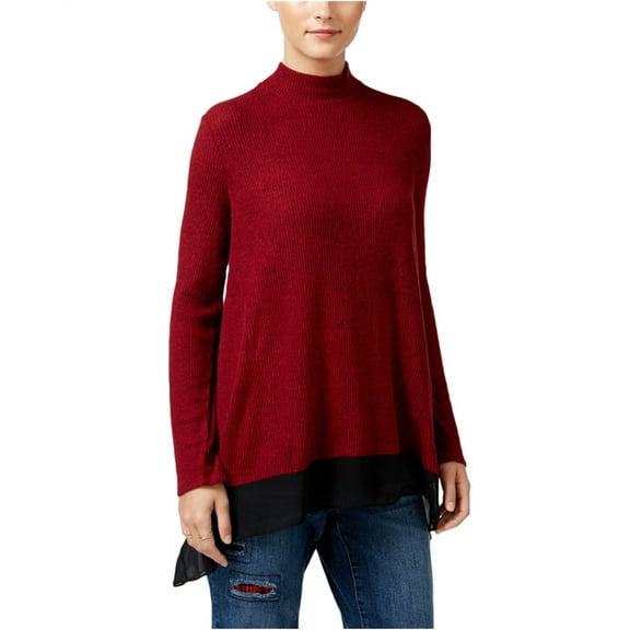 Style & Co. Womens Chiffon Hem Pullover Blouse, Red, Petite, PM