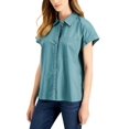 thumbnail image 1 of Style & Co Womens Cotton Camp Shirt Sagebrush Green M, 1 of 1