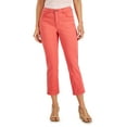 thumbnail image 1 of Style & Co Womens Curvy Cuffed Capri Jeans Cherry On Top 6, 1 of 1