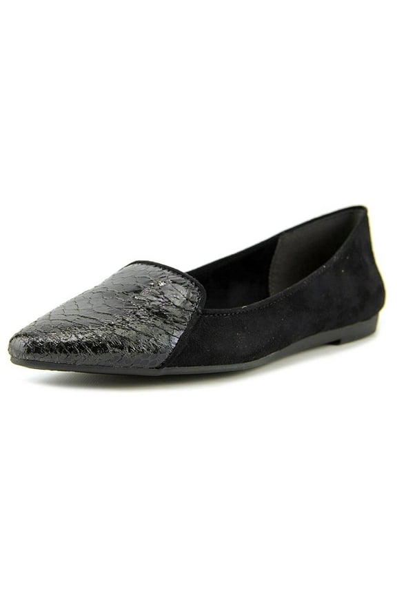 Womens DESYA Pointed Toe Slide Flats, Black, Size 7