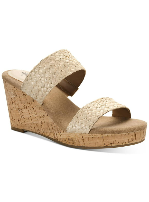 Style & Co. Womens Daliaa Slip On Woven Wedge Sandals