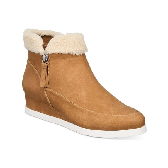 Style & Co. Womens Danniee Faux Leather Ankle Boots Wedge Boots
