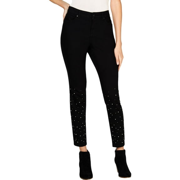 Style & Co. Womens Denim Embellished Skinny Jeans