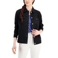 thumbnail image 1 of Style & Co Womens Denim Trucker Jacket Washed Black XS, 1 of 1