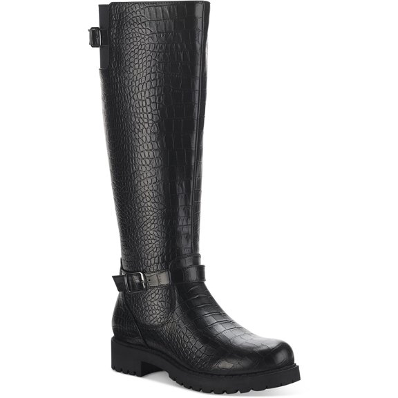 Style & Co. Womens Elenorr  Faux Leather Zipper Knee-High Boots
