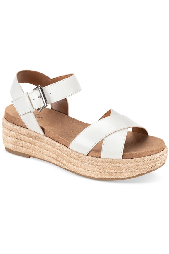 Womens Emberr Faux Leather Slingback Flatform Sandals
