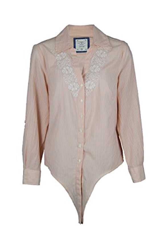 Style & Co Womens Embroidered Shirt Size-Petite Petite Color-Railroad Coral