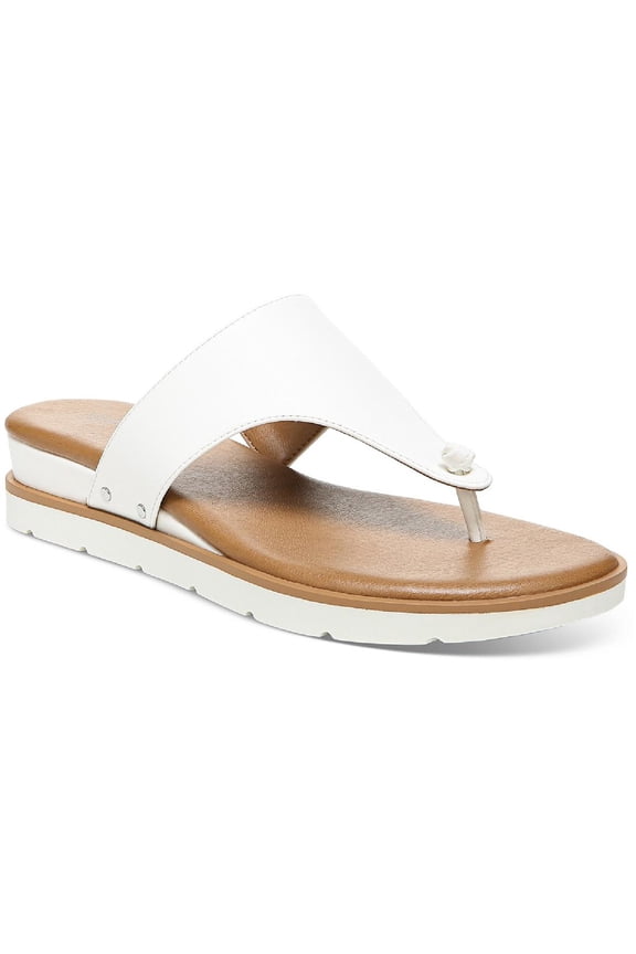 Womens Emmaa Faux Leather Thong Flat Sandals