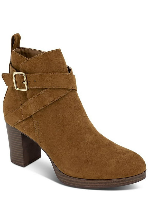 Womens Faux Suede Zipper Booties