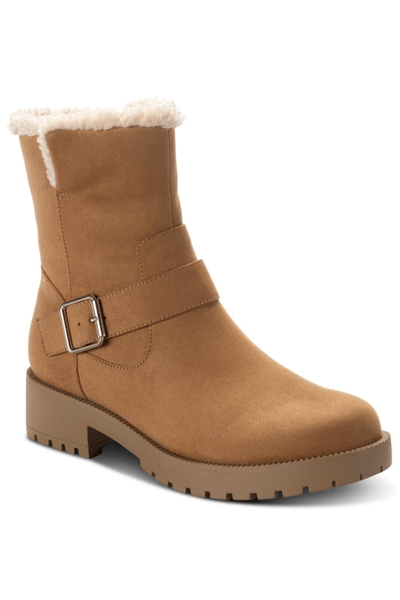 Style Co Womens Fleurr Bootie Chestnut Micro 9M