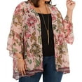 thumbnail image 1 of Style & Co. Womens Floral Kimono Jacket, Pink, Plus Size, 2X, 1 of 2