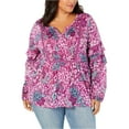 thumbnail image 1 of Style & Co. Womens Floral Ruffle Sleeve Baby Doll Blouse, Purple, Plus Size, 0X, 1 of 2