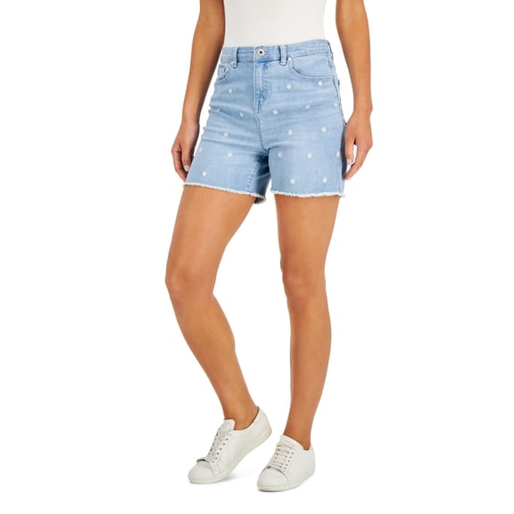 Style & Co Womens Frayed Denim Shorts June Blossom 18