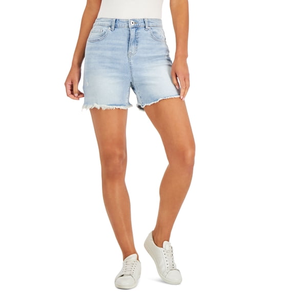 Style & Co Womens Frayed Denim Shorts Shake 12