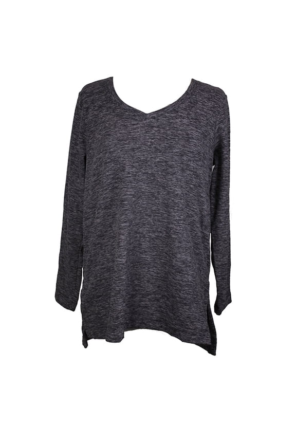 Style & Co Womens Grape Space-Dyed V-Neck Sweater M