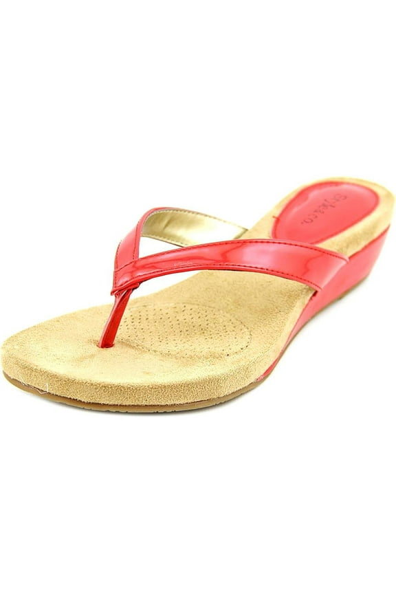 Womens Haloe Split Toe Casual Wedged Sandals (5 B(M) US, Red)