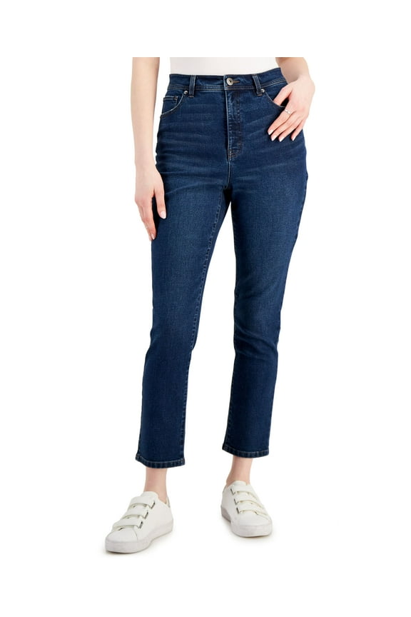 Style & Co Womens High Rise Slim Leg Ankle Jeans Stone Moon 4