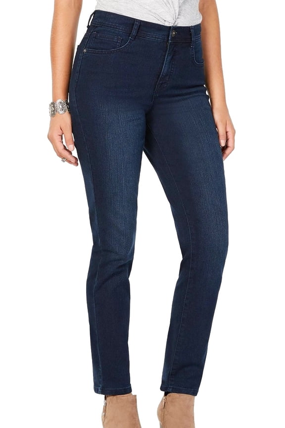 Womens Jeans S Tummy-Control Slim-Leg Stretch