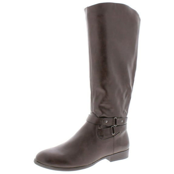 Style & Co. Womens Kindell Faux Leather Riding Boots Brown 10 Medium (B,M)