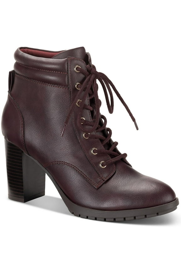 Womens Laurellee Faux Leather Zipper Combat & Lace-Up Boots