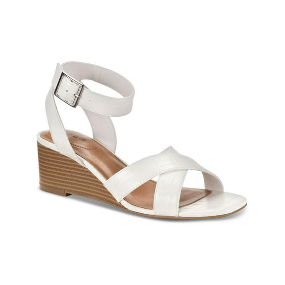 Style & Co. Womens Leezaap Sling Back Faux Leather Wedge Sandals