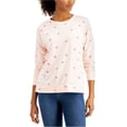 thumbnail image 1 of Style & Co. Womens Lipstick Kiss Sweatshirt, Pink, Large, 1 of 1