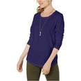 thumbnail image 1 of Style & Co. Womens Long Sleeve Basic T-Shirt, Purple, X-Large, 1 of 1