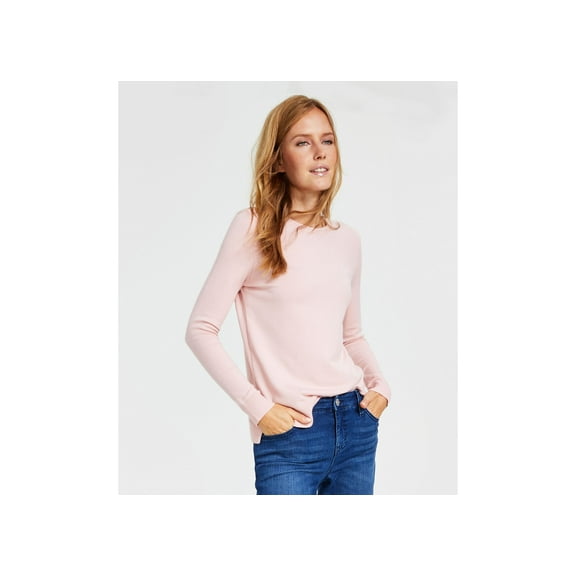 Style & Co Womens Long Sleeve Crewneck Sweater Silver Pink XS