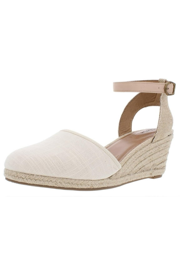 Womens Mailena Canvas Buckle Wedge Sandals