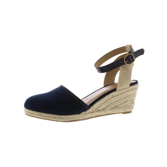 Style & Co. Womens Mailena Faux Leather Wedge Sandals Blue 7.5 Medium (B,M)