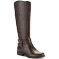 thumbnail image 1 of Style & Co. Womens' Maliaa Buckled Zipper Knee-High Boots, Brown, 5, 1 of 1