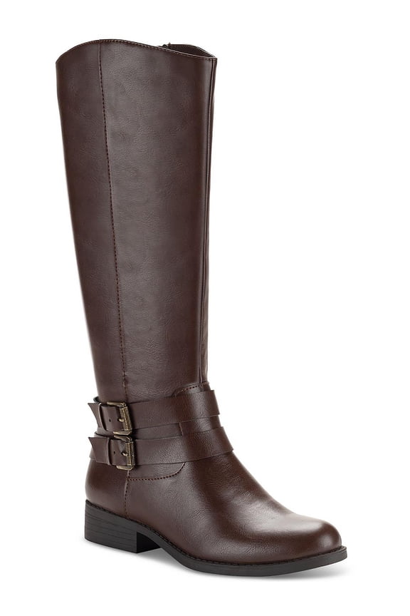 Womens Maliaa Faux Leather Riding Knee-High Boots